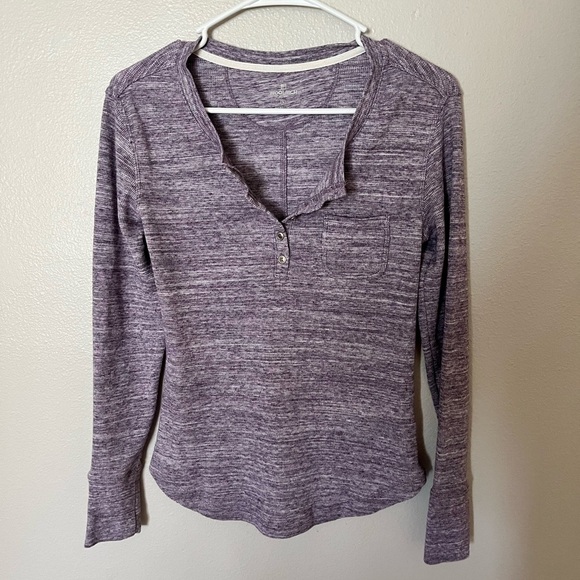 Woolrich Heathered Purple Long Sleeve Tee - Picture 2 of 4